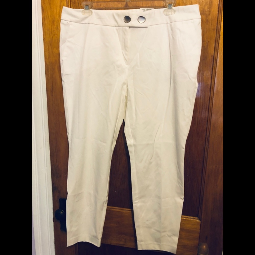 Pants Alfani Plus 18W/ 16W White Skinny Leg